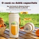 Мини блендер електрически преносим AZFAMZOP®, 21000 RPM, 40W, 1500mAh, Капацитет 450ml, Type-C, 12 остри стоманени остриета, Голяма автономност, акумулаторен, Мултифункционален, Самопочистващ се, Водоустойчив, Смутита, Сокове, Протеинови шейкове, Бял