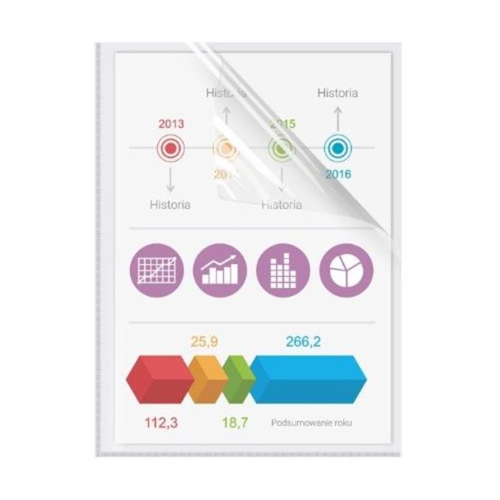 Biurfol A5 mappa, kemény PVC fólia, 25 db-os szett, többszínű