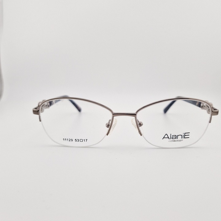 Rame Ochelari de Vedere Dama Alanie H15, geometrica, metal, auriu si crem, usoara, fashion, stil modern, ultrausoara, protectie, flex, eleganta, premium, brand, ieftine