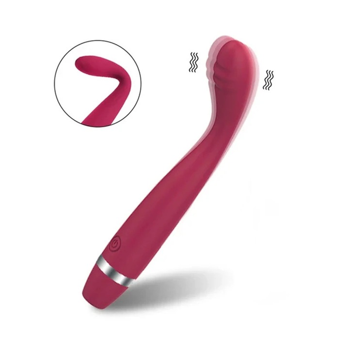 Vibrator din silicon rosu reglabil