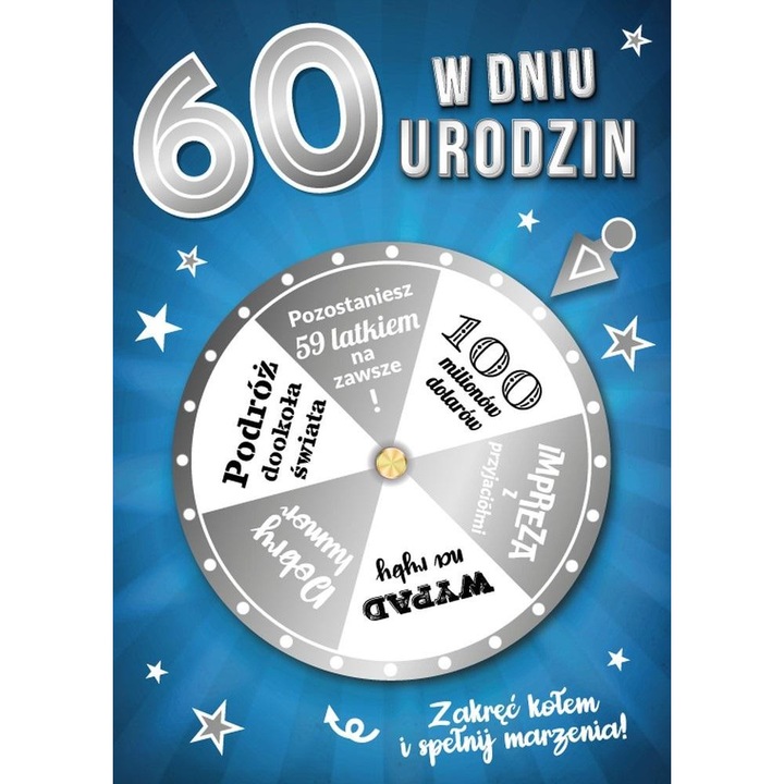 Felicitare aniversara 60 Armin Style B6, card cu folie aurie si efect 3D, multicolor, 1 buc