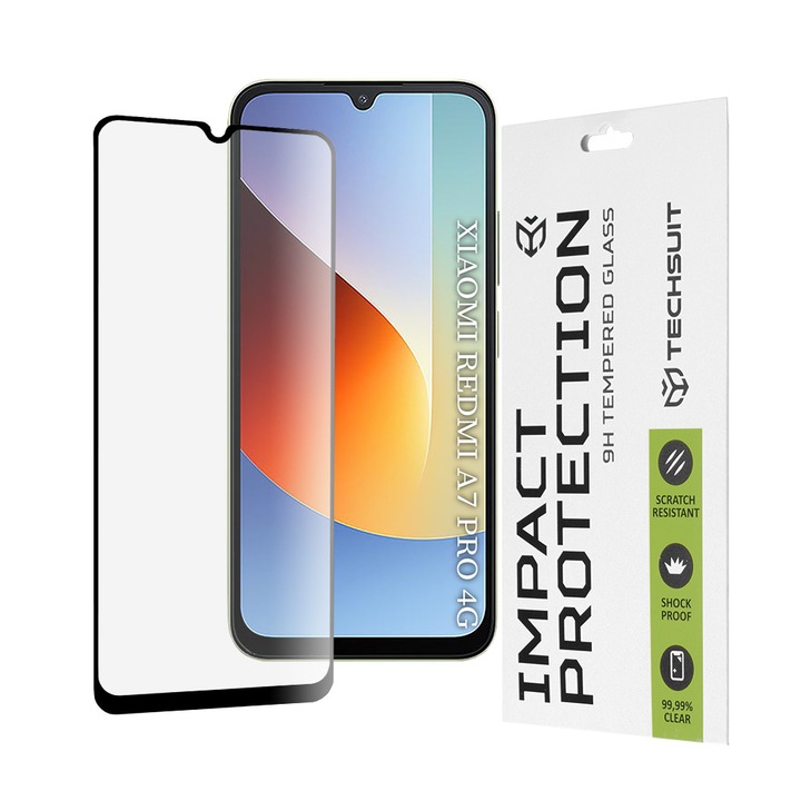 Folie pentru Xiaomi Redmi A7 Pro 4G - Techsuit 111D Full Cover / Full Glue Glass - Black