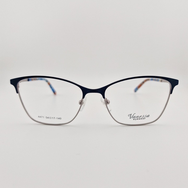 Rame Ochelari de Vedere Dama Vanessa C44, Cat Eye, Metal, Albastru, usoara, fashion, stil modern, ultrausoara, protectie, flex, eleganta, premium, brand, ieftine
