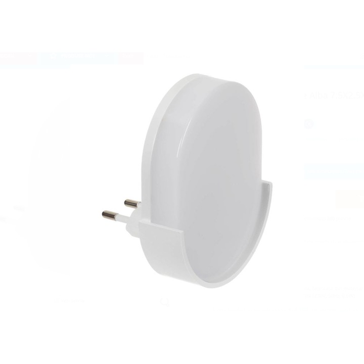 ZANOX® Fehér Éjjeli Lámpa, Hangulatvilágítás Belső Térbe, 7.5x2.5x9.5cm