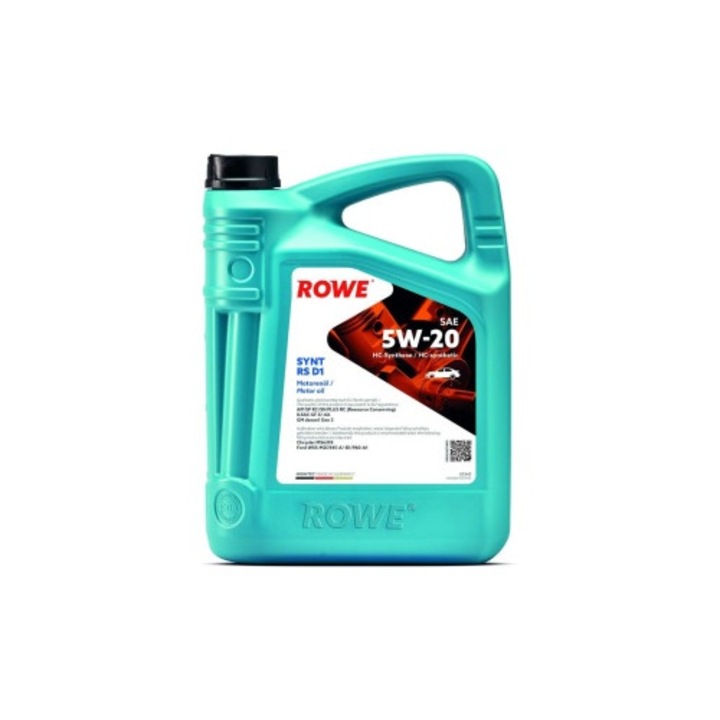 Ulei Motor 5W20 ROWE HIGHTEC SYNT RS D1 5L – API SP, Dexos 1 Gen 2, Fuel Economy