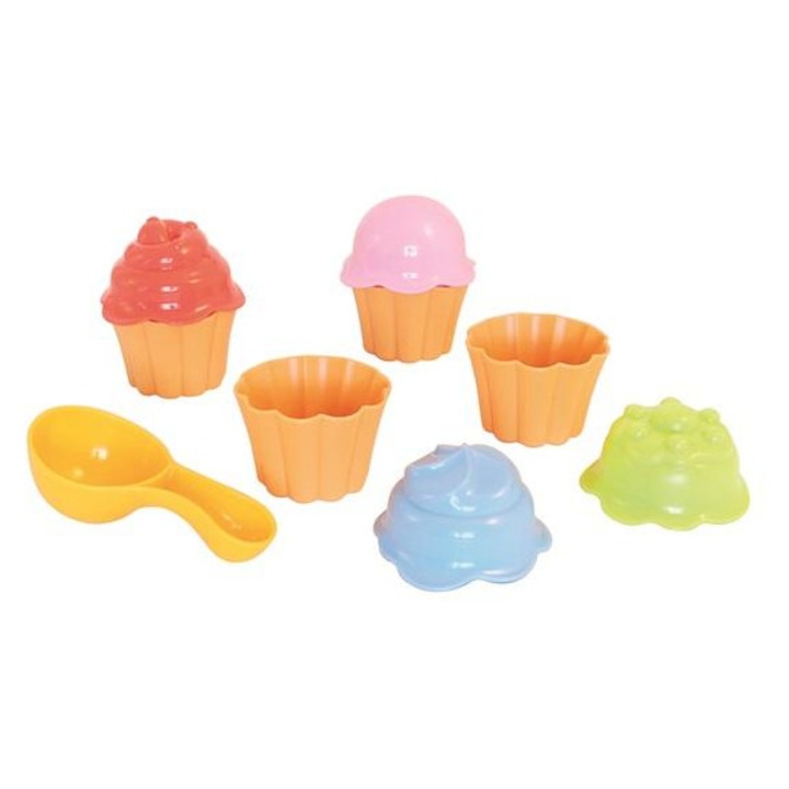 Forme pentru nisip Tupiko Adriatic, din plastic, pentru joaca la plaja, Multicolor, set 4 piese