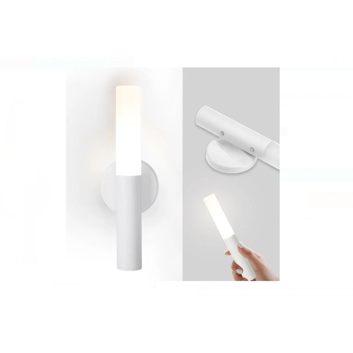 Нощна лампа ZANOX® Бар с USB и фенерче 2в1, LED, Ø2.5x19см