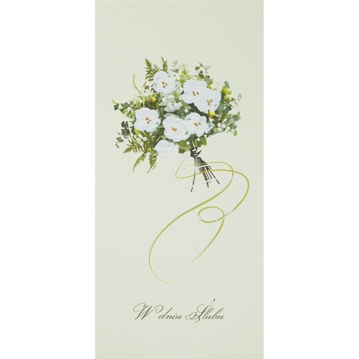 Felicitare MAK Karnet DL alb buchet floral 200g/m2