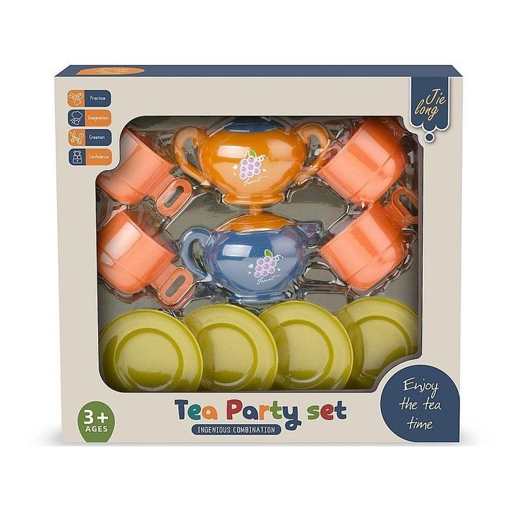 Set ceai ADAR pentru copii, din plastic, jucarie de rol, 3+ ani, multicolor, 31x28,5x8 cm