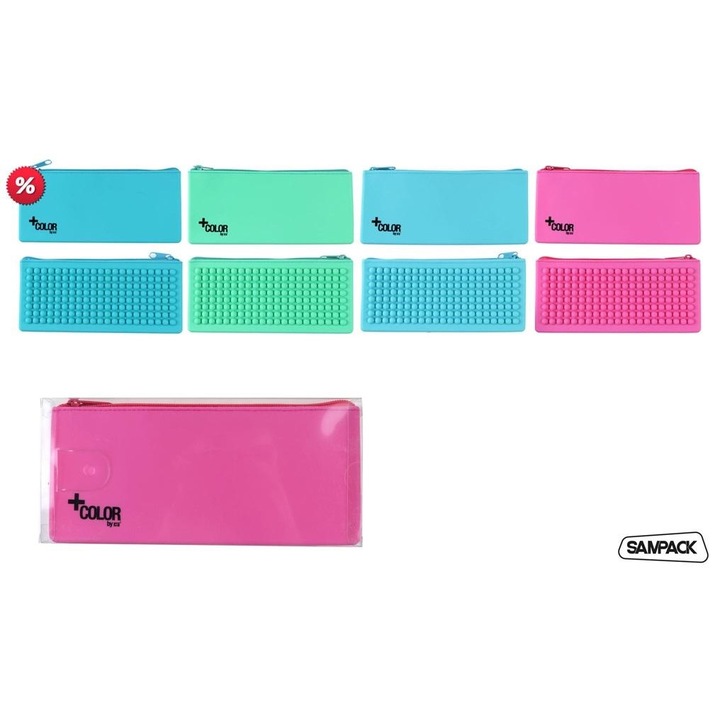 MP Main Paper, penar/etui din silicon cu fermoar, multicolor, 230x105 mm