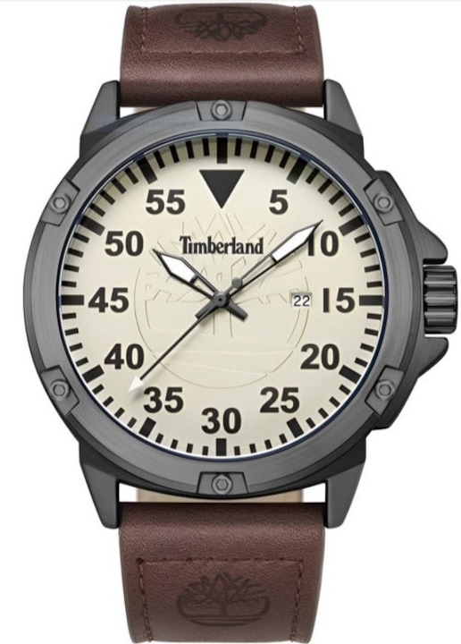 Timberland, Ceas barbatesc otel inoxidabil, cu curea din piele, cu data, Miyota TDWGB9002802, Multicolor, 46 mm