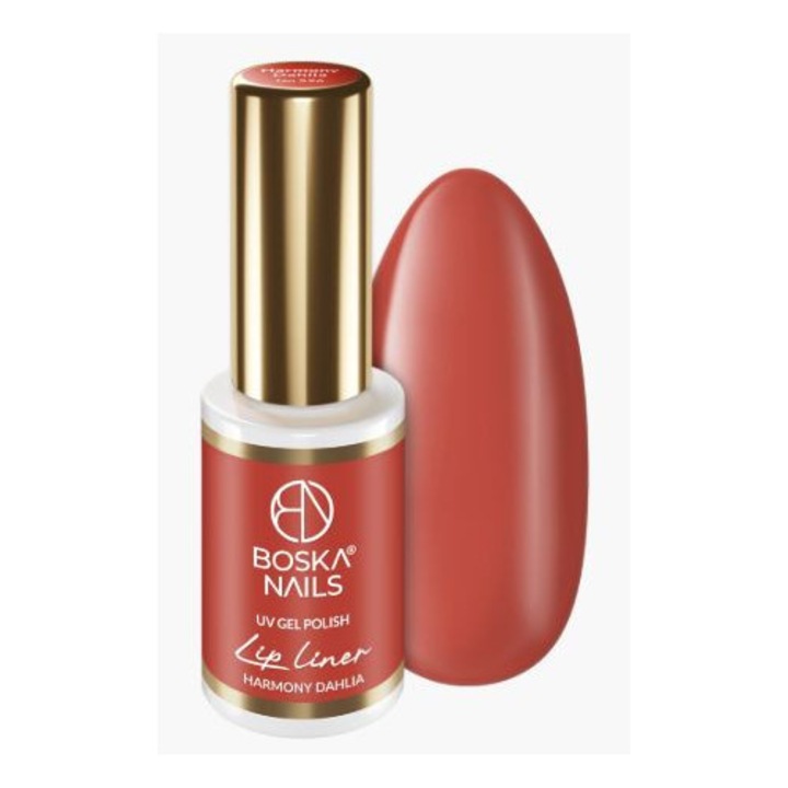 Lac unghii hibrid Boska Nails Harmony Dahlia rosu coral 6ml