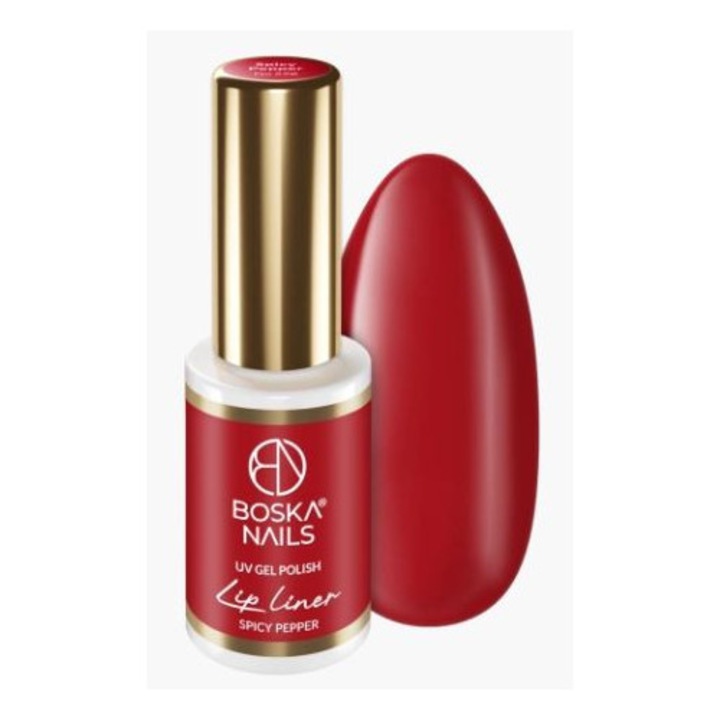 Lac unghii hibrid Boska Nails Spicy Pepper rosu intens 6ml