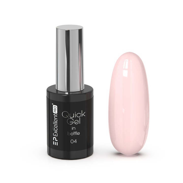 Excellent Pro Quick Gel in Bottle 04 körömzselé, önterülő egyfázisú zselé, felépítéshez és a természetes körömlemez erősítéséhez, világos rózsaszín, 11 g