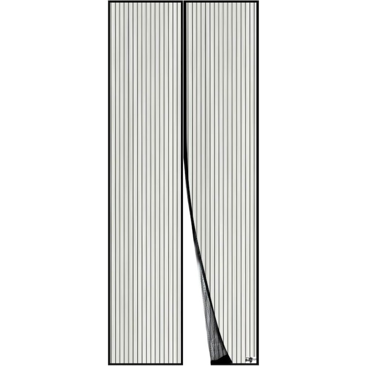 Plasa magnetica pentru usa 80x210 cm, plasa anti-insecte din mesh ultra-fine, inchidere cu magneti puternici, montaj fara suruburi sau cuie, lavabila, negru