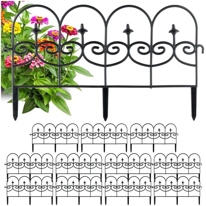 Set 12 garduri decorative VILDE negru 59,5x24x34cm