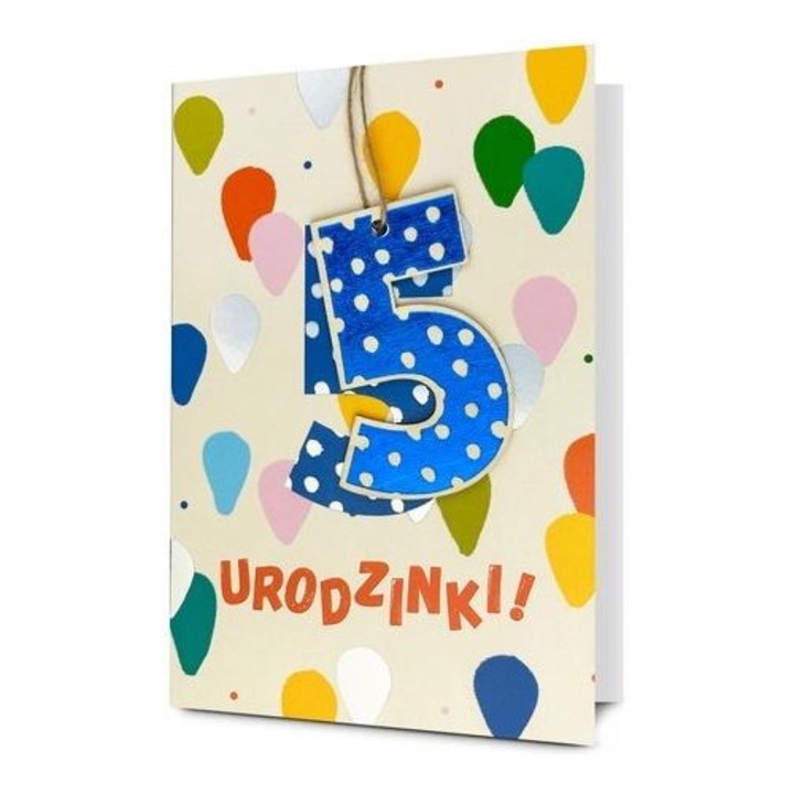 Card de felicitare Pan Dragon pentru ziua de nastere, cu plic, decorat, Multicolor, 117x183 mm