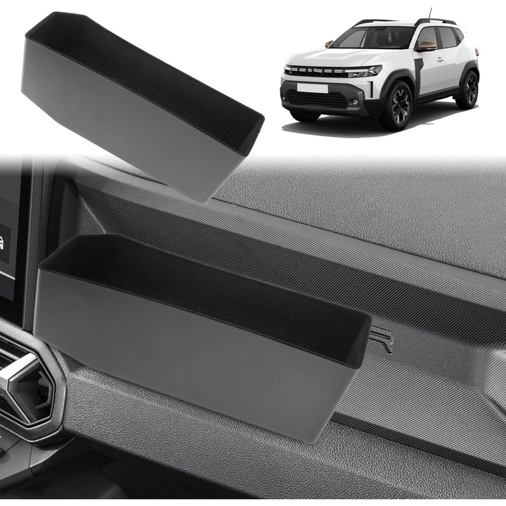 GAFAT Középkonzol Rendezőszervező (Utasoldali) Dacia Duster 3 (2024-2027) és Dacia Bigster modellekhez, ABS Belső Bársony Borítással, Zajcsökkentő