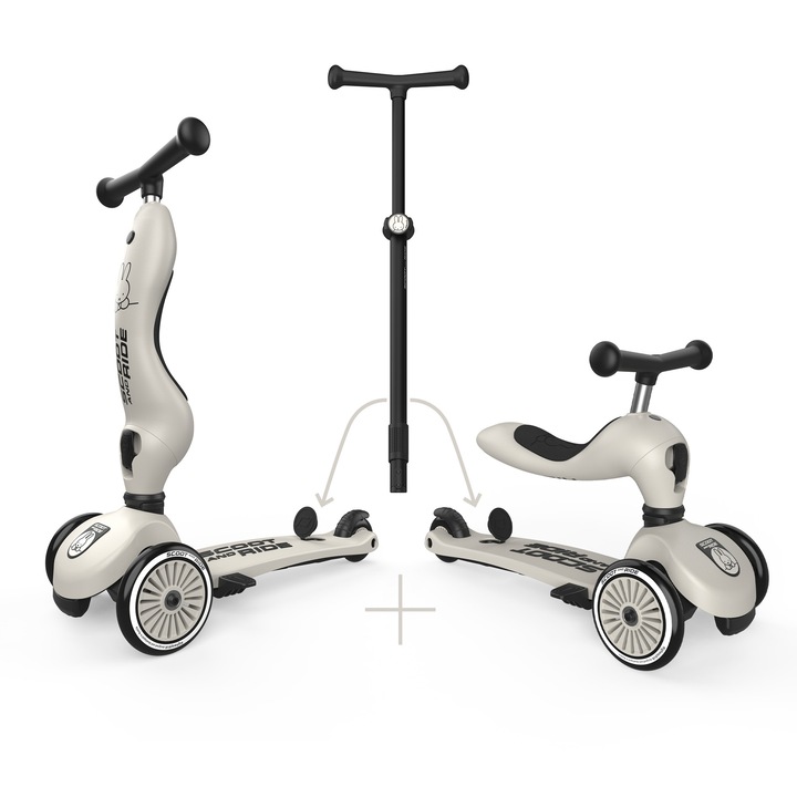 Scoot & Ride HighwayKick 1 Push and Go Miffy prémium 3 az 1-ben gyermek roller, ülőkével és szülői fogantyúval, borulásgátló rendszerrel, 1-5 év (max. 50 kg)