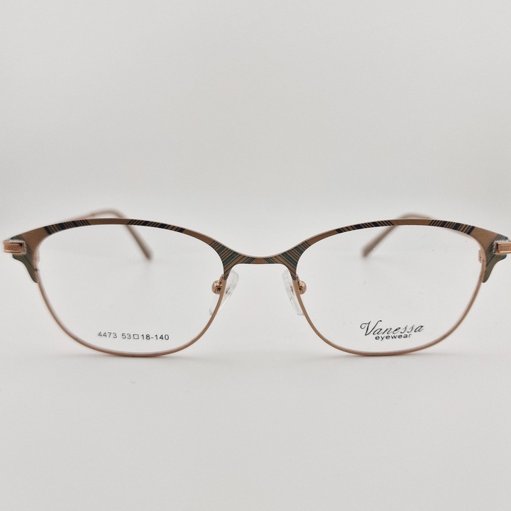Rame Ochelari de Vedere Dama Vanessa C28, Oval, Metal, Auriu si Crem, ieftine, usoara, fashion, stil modern, ultrausoara, protectie, flex, eleganta, premium, brand