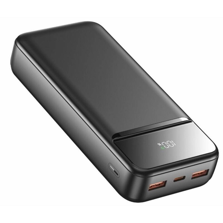 SWISSTEN Powerbank PowerLineII 20.000 mAh, fekete