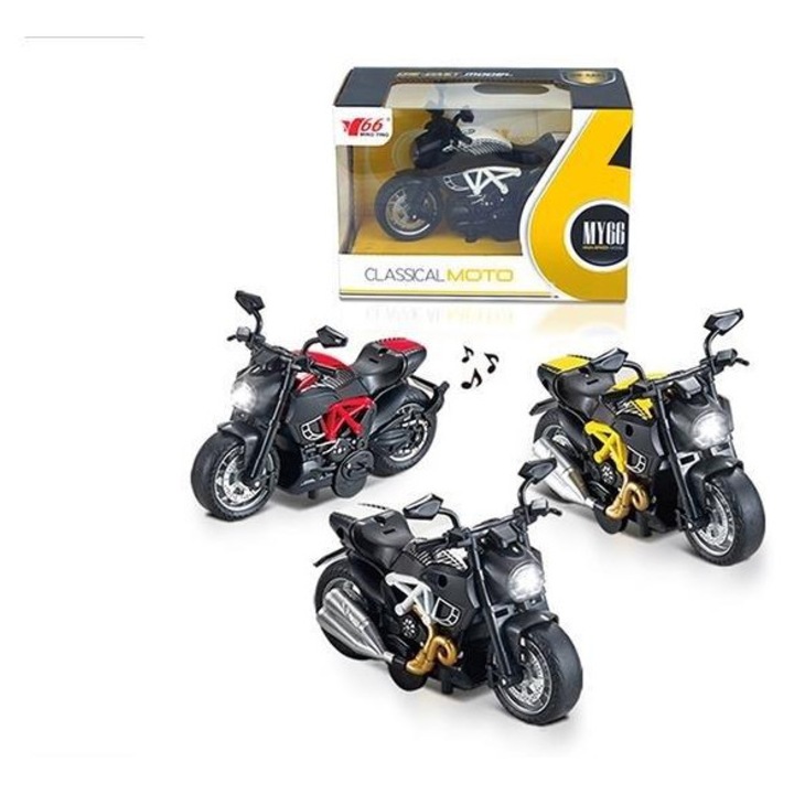 Artyk játék motorkerékpár 14cm, hanggal, fénnyel, többszínű