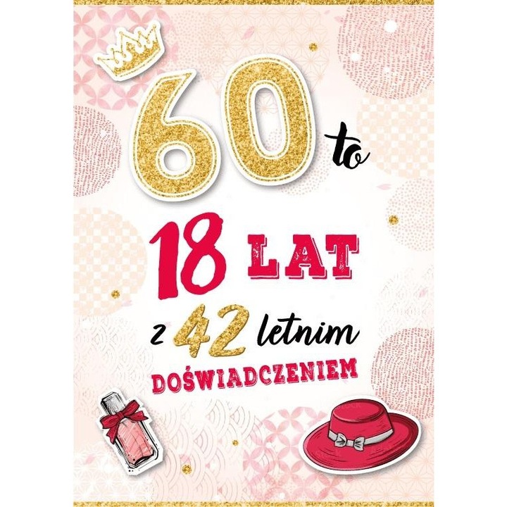Karnet aniversar Armin Style, felicitare 60 ani, cu plic inclus, format 134x191 mm, Multicolor, 1 buc