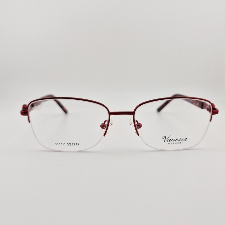 Rame Ochelari de Vedere Dama Vanessa C22, Oval pe Fir, Metal, Rosu, ieftine, usoara, fashion, stil modern, protectie, flex, eleganta, premium, brand