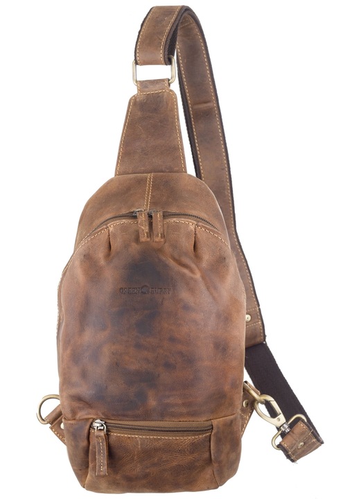 Geanta umar unisex piele naturala maro antichizat 20 x 32 cm, Vintage, Greenburry