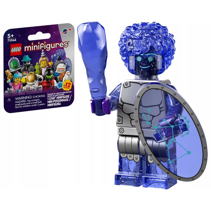 LEGO Minifigurák Orion figura, átlátszó ezüst, 5+ év