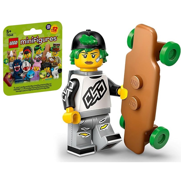 LEGO Minifigurák 27. sorozat Sportos Longboardos figura, többszínű, 5cm