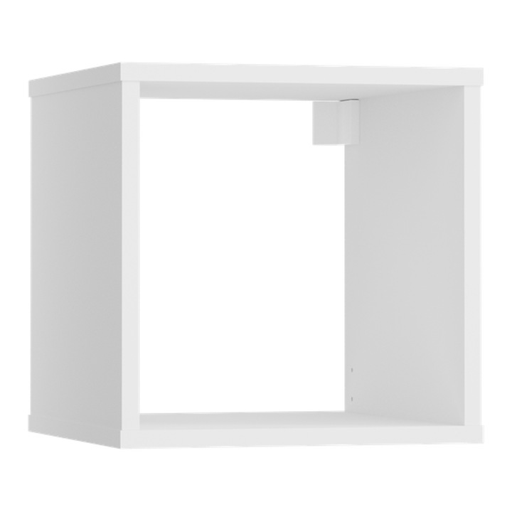 KOBI Modus moduláris polc, négyzet alakú, 18 mm-es laminált lapból, ABS élzárással, falra/padlóra szerelhető, fehér, 1 modul