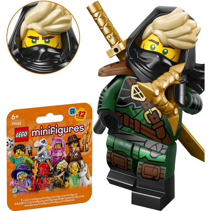 Фигурка LEGO Minifigures Серия 29 Мистериозен Ронин зелено-черна 4см