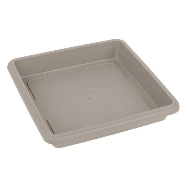 Farfurie ghiveci patrat plastic mocca 22.5x22.5x4.5cm