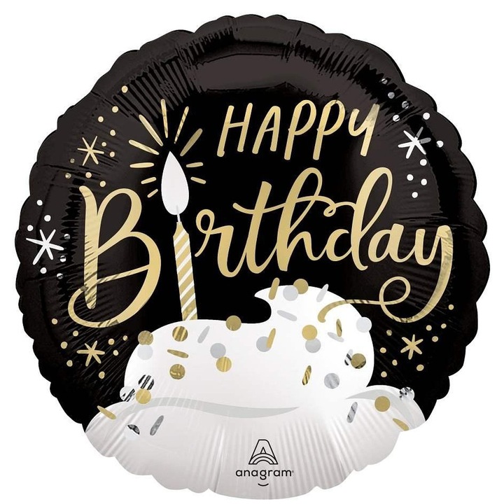 Balon foliowy Anagram Happy Birthday rotund multicolor 46cm