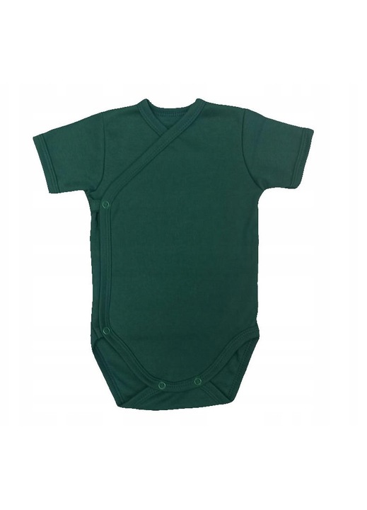 Body copii, Dartomik, tip plic, maneca scurta, verde, bumbac