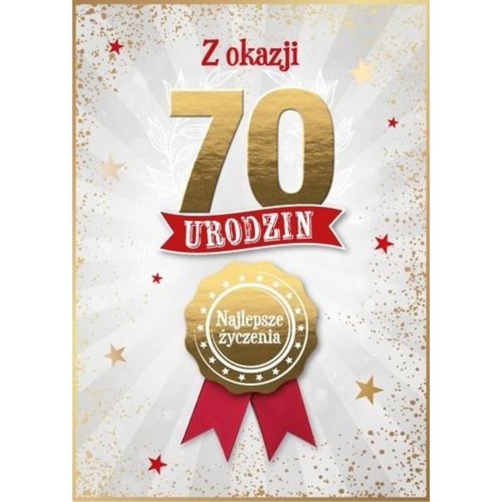 Felicitare aniversara Armin Style, 70 de ani, B6, cu folie aurie, Multicolor, 1 buc
