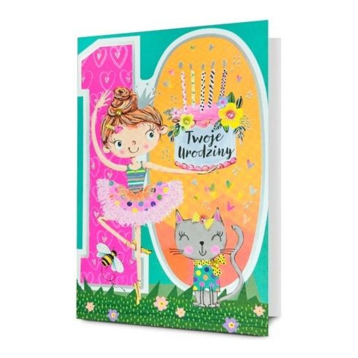 Felicitare Pan Dragon cu plic multicolor 12.8x17.4cm