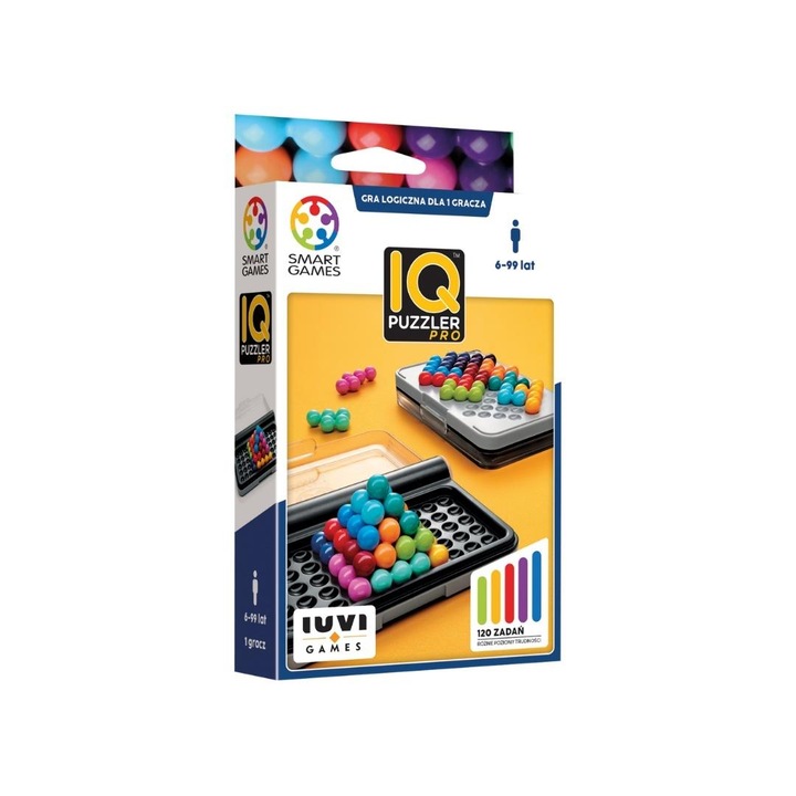 Joc logic/puzzle, IUVI Games, IQ Puzzler Pro, 120 provocari, portabil, multicolor, 1 buc