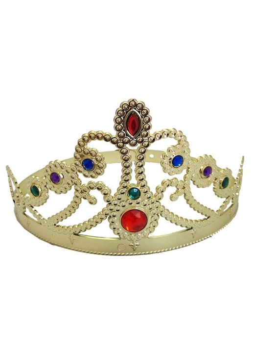 Arpex, műanyag diadém (tiara) színes kövekkel, hercegnő modell, többszínű, 58 cm