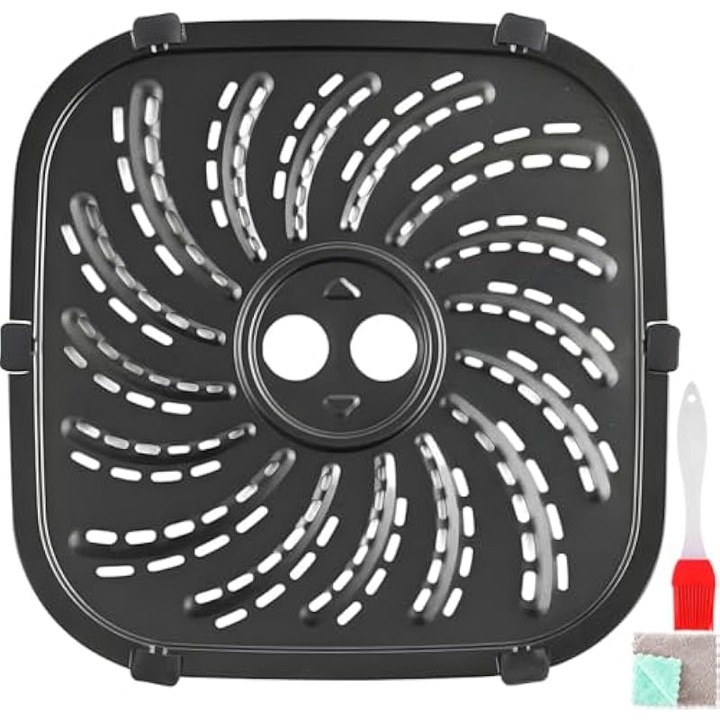 Tava gratar pentru friteuza aer 19x19cm neaderenta inox set accesorii