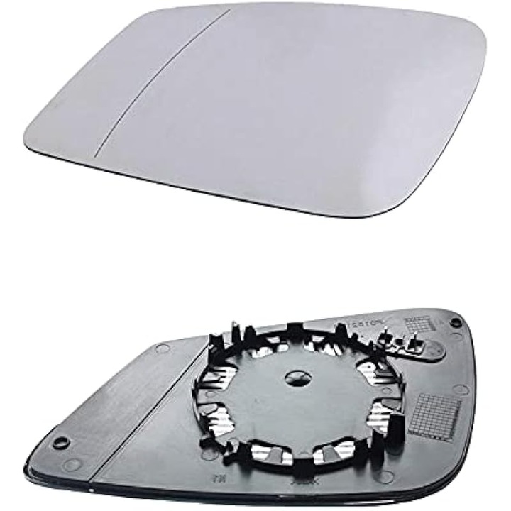 Geam oglinda laterala stanga, sticla oglinda compatibil BMW F01/F07/F10/F11/F20/F21/F22/F30/F31/F32/F34/F36/i3, incalzita, montare plug-and-play, argintiu, 1 buc