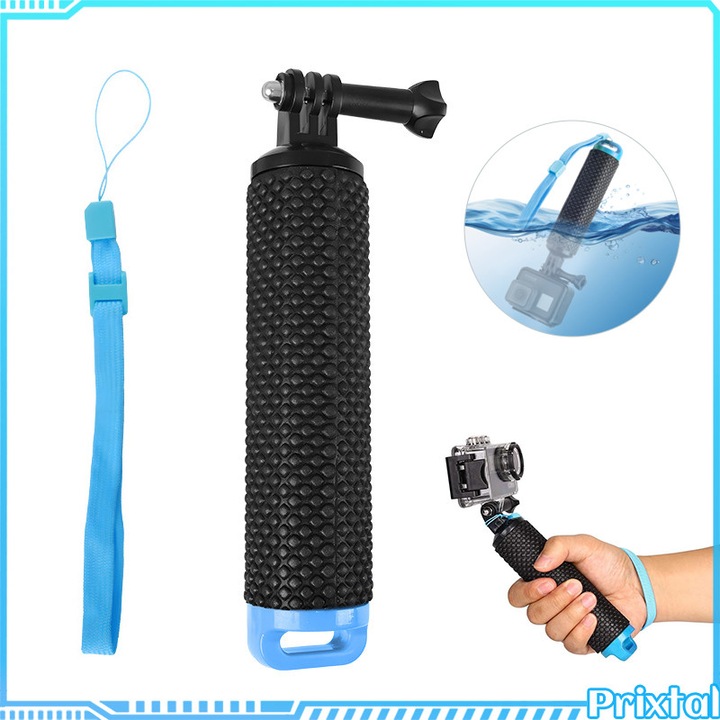 Úszó markolat akció- és sportkamerákhoz, vízálló, csúszásmentes, tartós, kompatibilis GoPro Hero, SJCAM, Xiaomi stb. készülékekkel, alkalmas szörfözéshez / búvárkodáshoz / vízi tevékenységekhez, kék