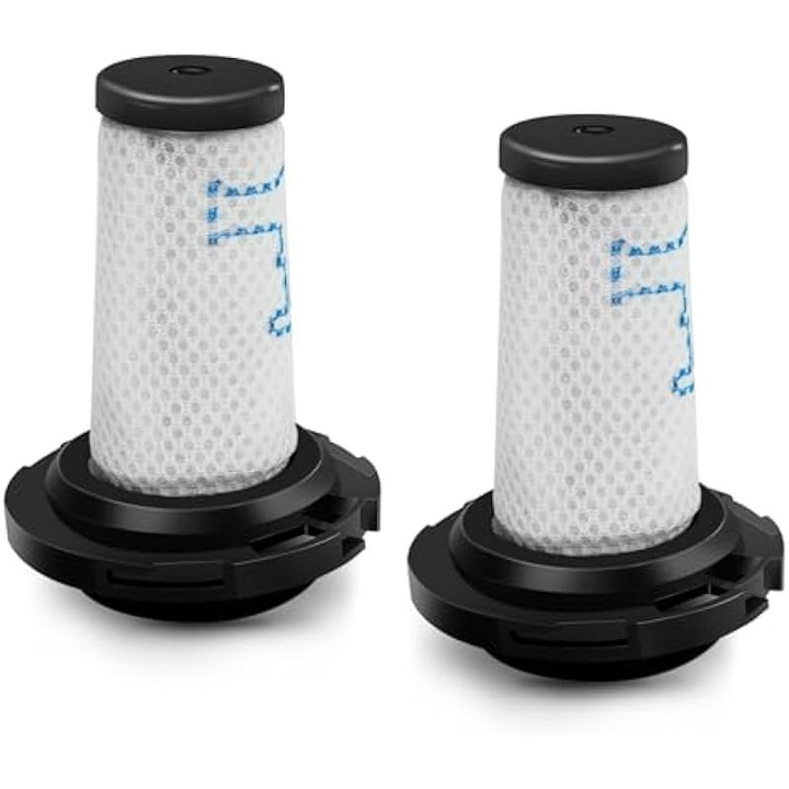Set 2 filtre de inlocuire compatibile cu Rowenta X-FORCE FLEX 9.60/X-Pert 7.60, ZR009010/ZR009012, filtrare de inalta eficienta, lavabile si reutilizabile, negru/alb, 2 buc