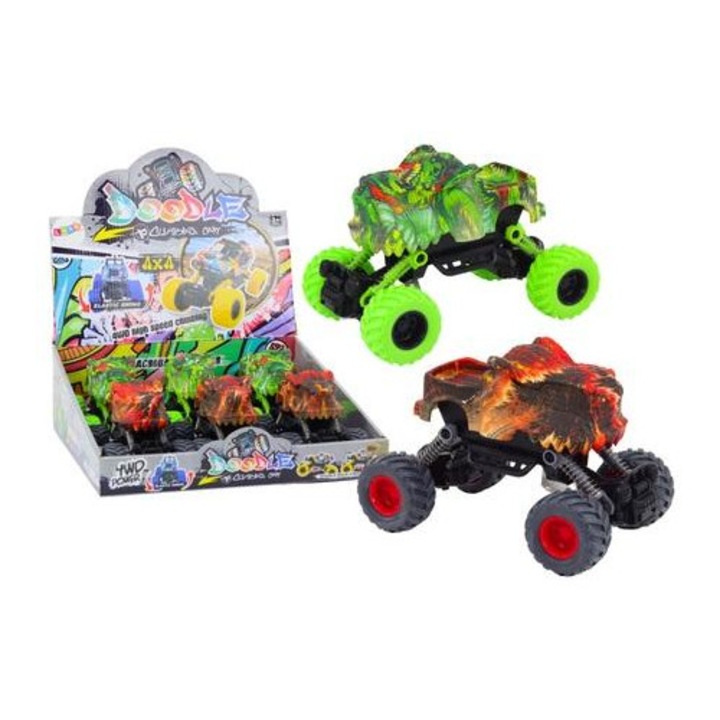 Leantoys terepjáró kisautó, dinoszaurusz, 15 cm, többszínű