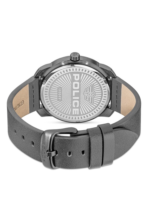 Police, Ceas quartz rotund cu o curea de piele, Gri antracit