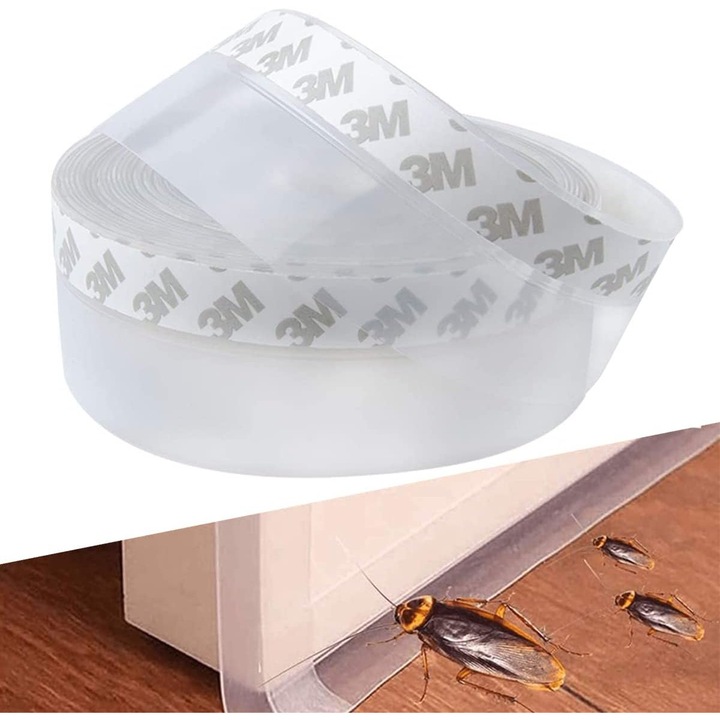Banda de etansare autoadeziva 10m x 45mm, izolatie pentru etansarea ferestrelor, pentru izolarea usilor si ferestrelor, izolare fonica, rezistenta la intemperii, impermeabila, repelenta la insecte