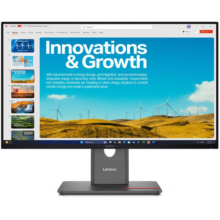 Монитор LED Lenovo ThinkVision P24QD-40, 23.8", QHD (2560x1440), IPS, 120Hz, 4ms (Extreme mode) / 6ms (Typical mode), Flicker Free, Low Blue Light, Eyesafe® Display 2.0, Vesa 100x100 мм, HDMI, DP, VGA, USB Hub, USB-C, Pivot, Eclipse Black