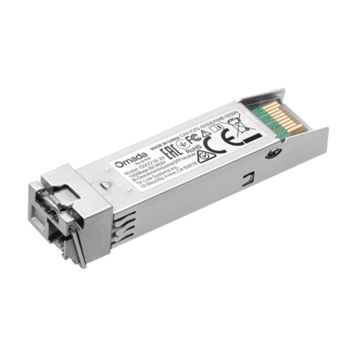 Gigabites SFP modul, kétirányú, TX 1310nm, RX 1550nm, egymódusú LC/UPC, 20 km - TP-Link Omada ISM321B-20