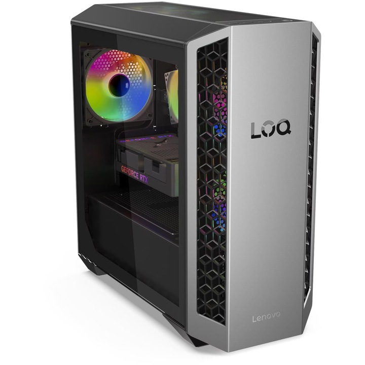 Lenovo LOQ Tower 26ADR10, AMD Ryzen 7 8745HX 8 magos, 16 GB DDR5, 512 GB SSD m2 PCIe, NVIDIA GeForce RTX 5050 8GB GDDR6, Windows 11 Home, Grey Black